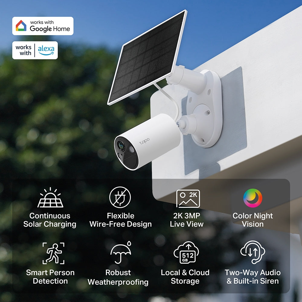 Tapo Smart Wire-Free Security Camera and Solar Panel | TAPOC410KI