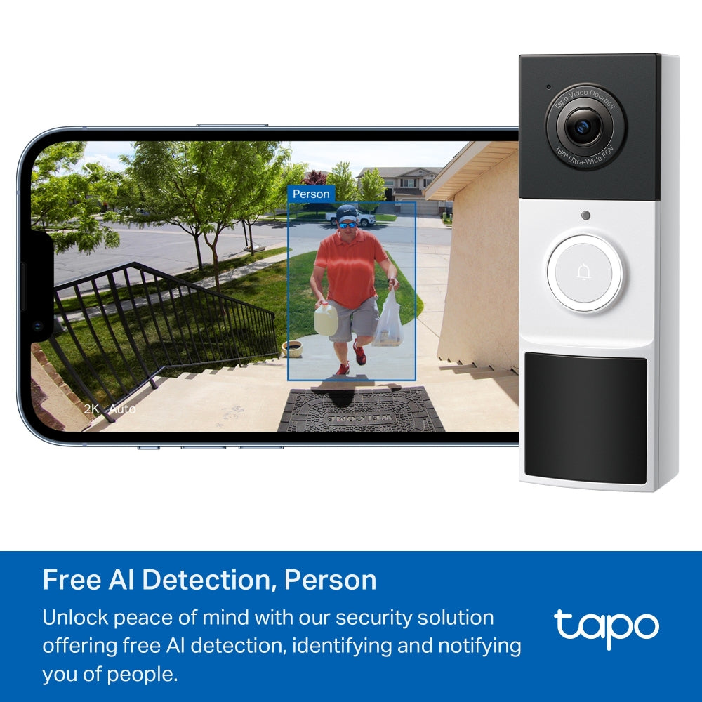 Tapo TP-Link Smart Video Doorbell Camera Wireless 2K | TAPOD210