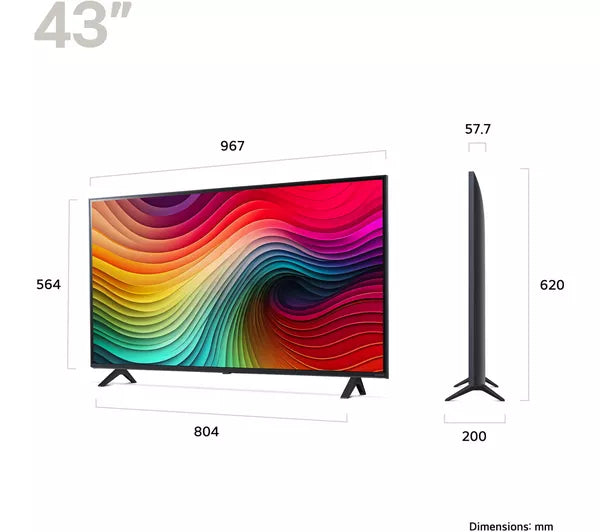 LG Nano81 43" 4K Ultra HD HDR Nano Smart TV (2024) | 43NANO81T6A.AEK