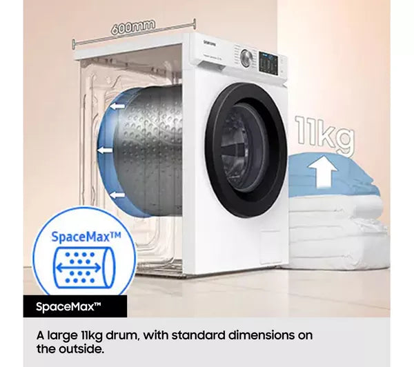 SAMSUNG Series 5 SpaceMax WiFi-enabled 11 kg 1400 Spin Washing Machine White | WW11DG5B25AE