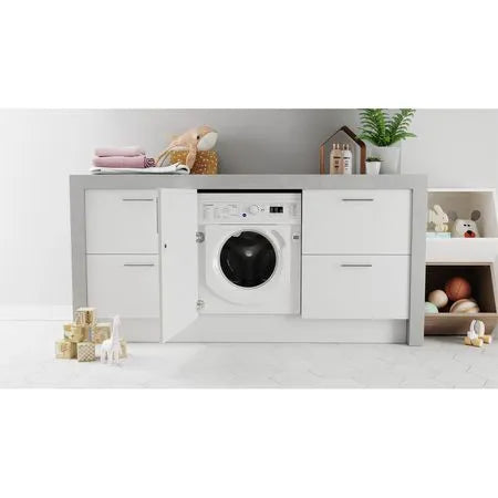 Indesit Push & Go 8kg & 6kg Integrated Washer Dryer | BIWDIL861485UK