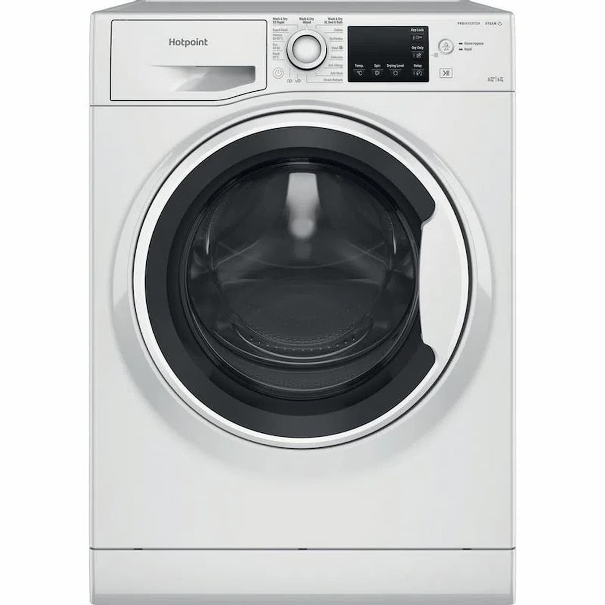 Hotpoint NDB8635WUK white 8+6kg washer dryer-freestanding