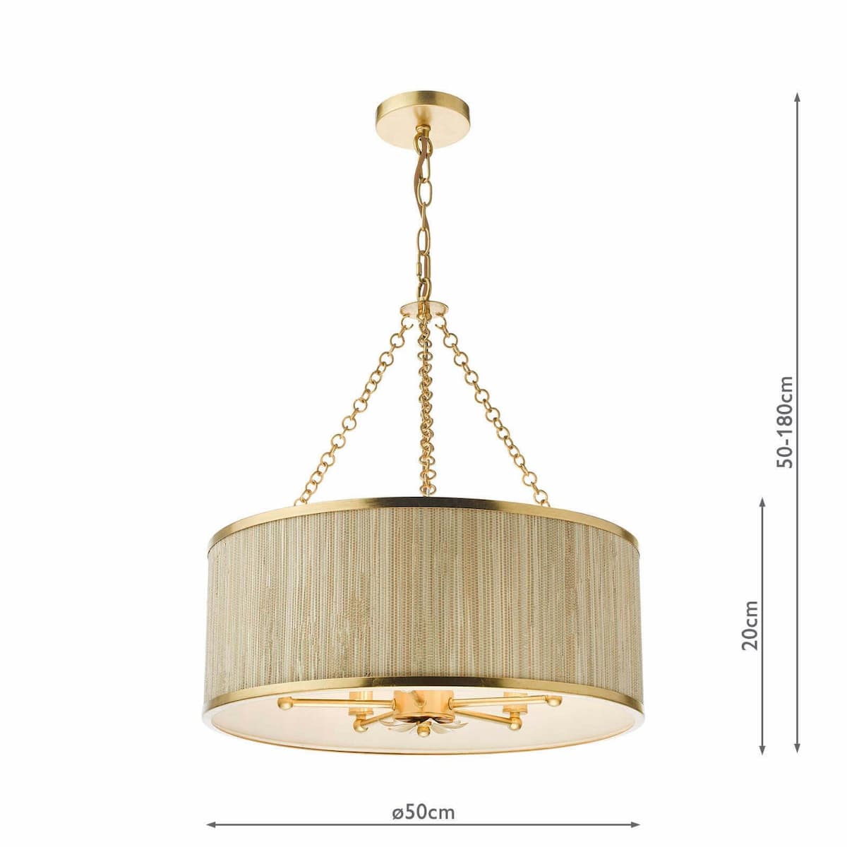 Dar Fenella 5 Light Pendant Gold Leaf-FEN0534