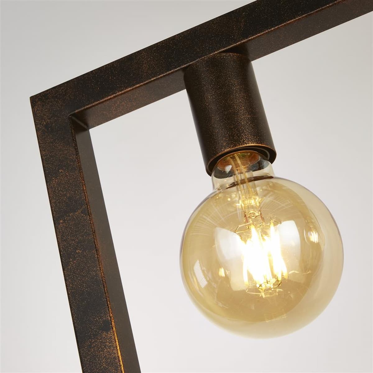 Searchlight Oblong 5Lt Pendant - Rustic Brown Metal-24102-5RU