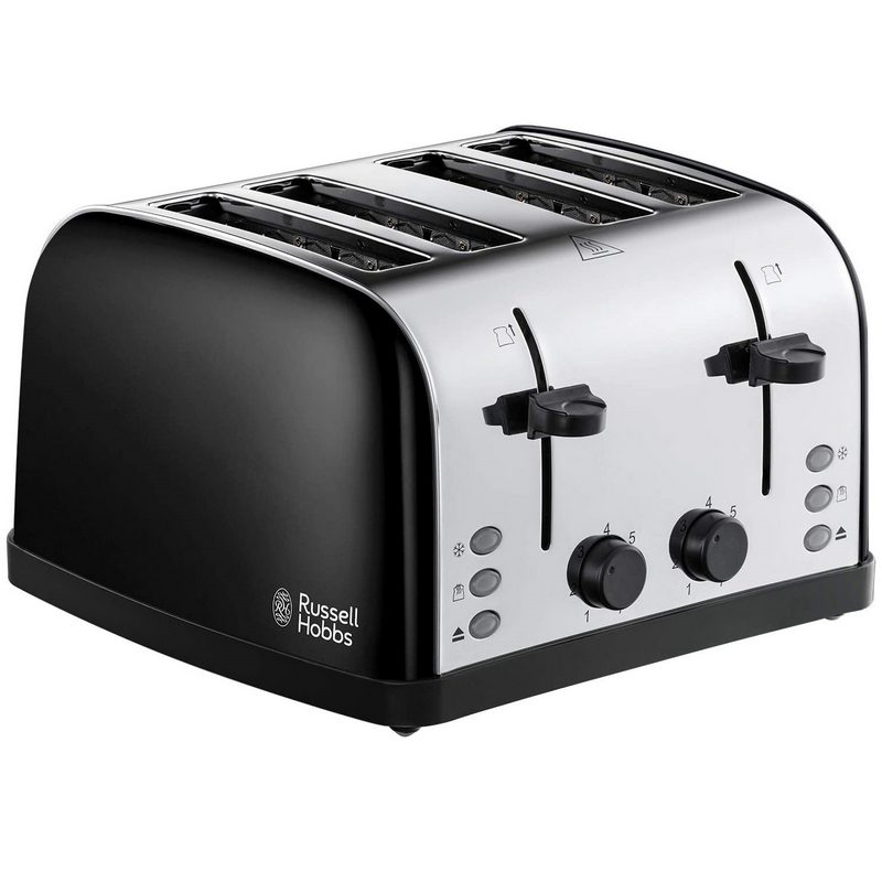 Russell Hobbs Stainless Steel 4 Slice Toaster Black | 28360