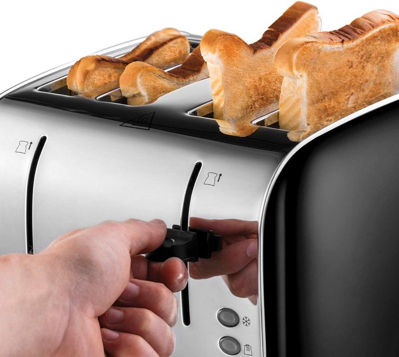 Russell Hobbs Stainless Steel 4 Slice Toaster Black | 28360