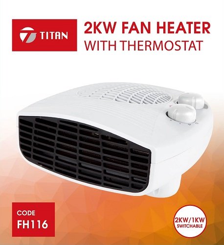 Titan 2kw Fan Heater White | FH116