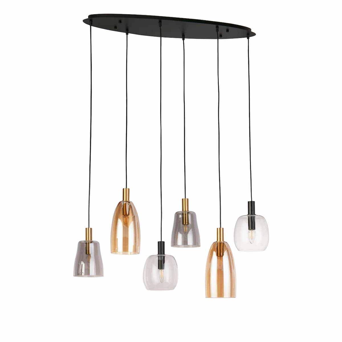 Searchlight Divine 6-Light Multi-Drop Island Pendant Light- 36463-6BK