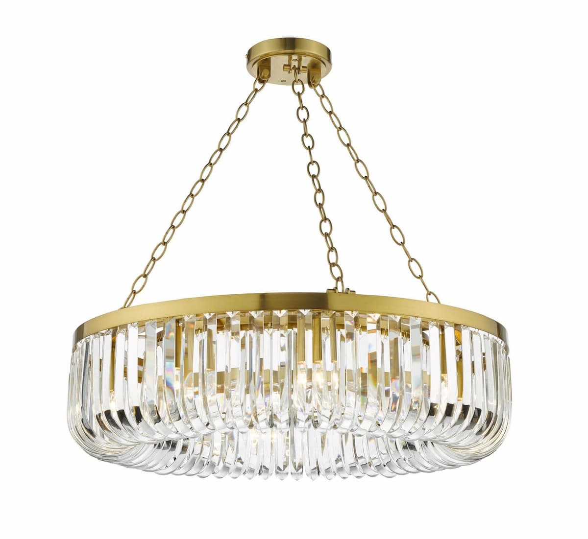 Sigourney 8 Light Pendant Satin Gold and Crystal-SIG0835