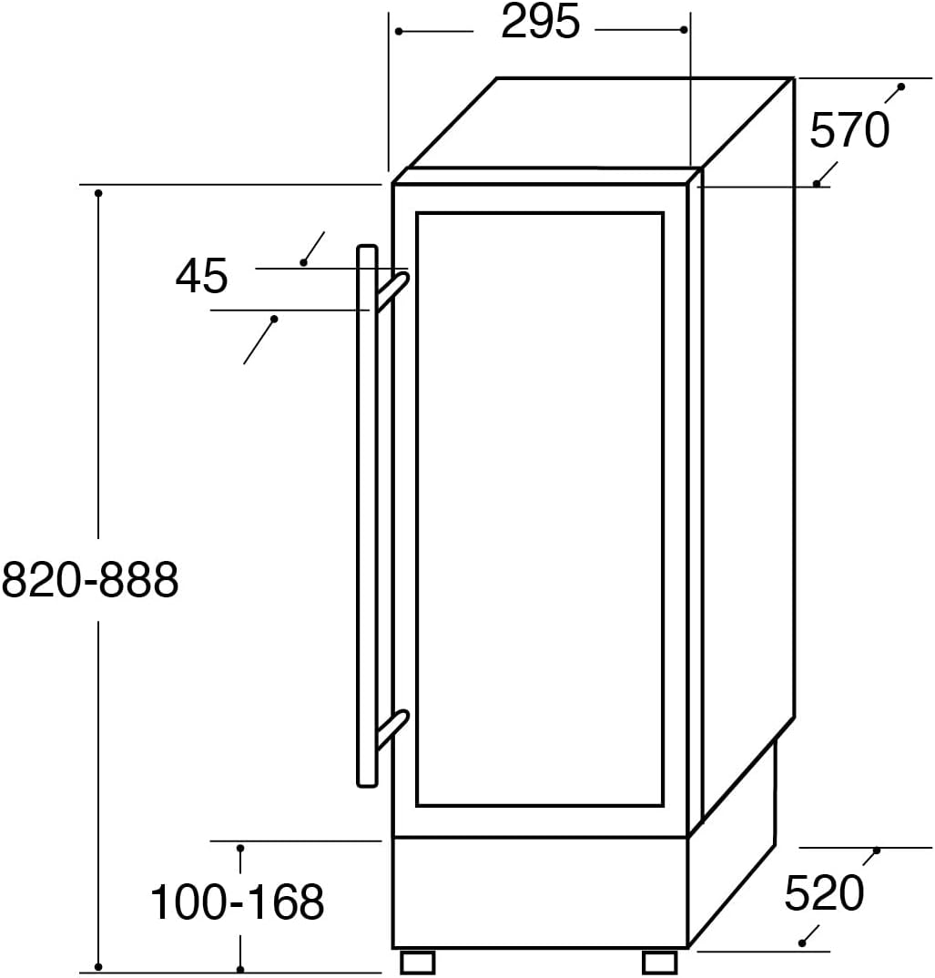 CDA Freestanding Undercounter Slimline Wine Cooler Black | FWC304BL