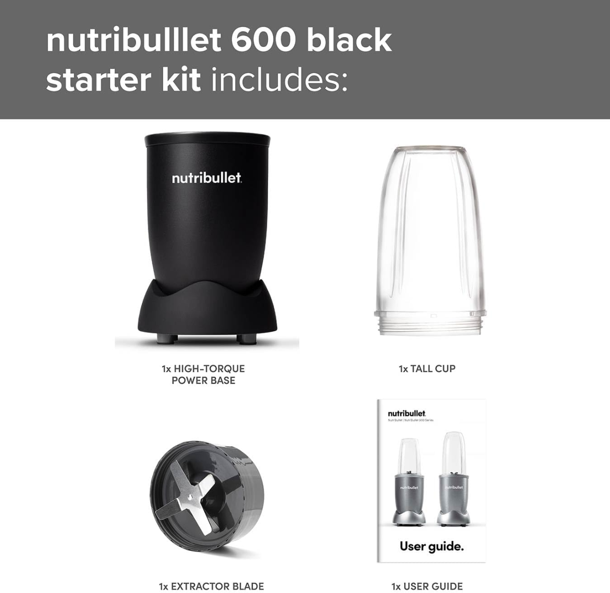 Nutribullet 600 Series Starter Kit Blender Black | 02582