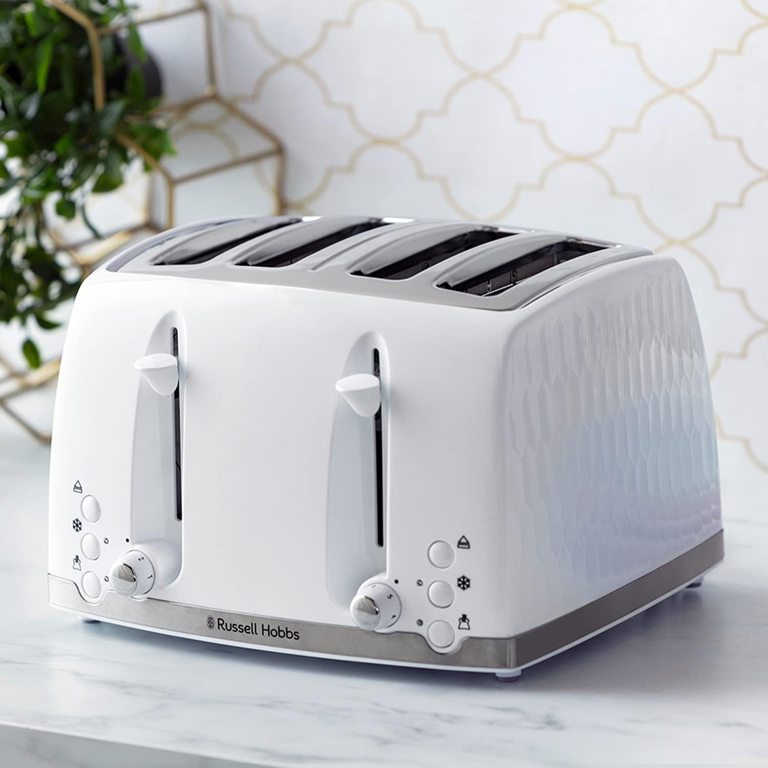 Russell Hobbs Honeycomb 4 Slice Toaster White | 26070