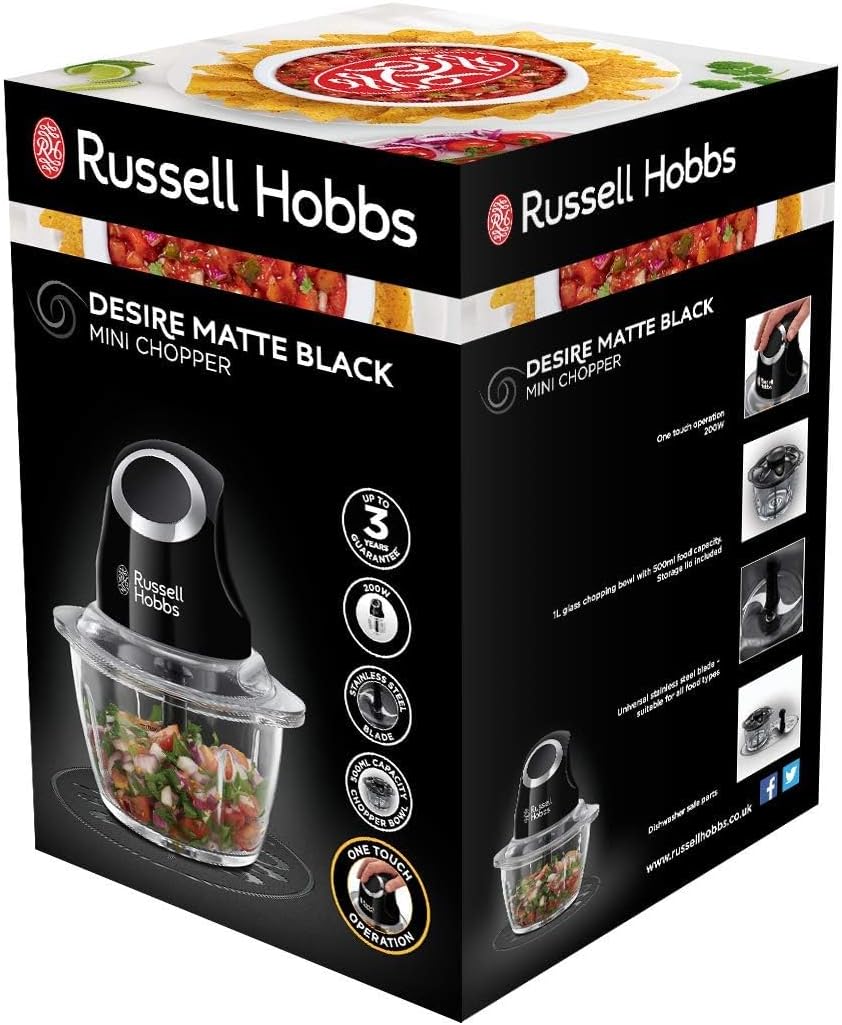 Russell Hobbs Desire Matte Black Mini Chopper | 24662