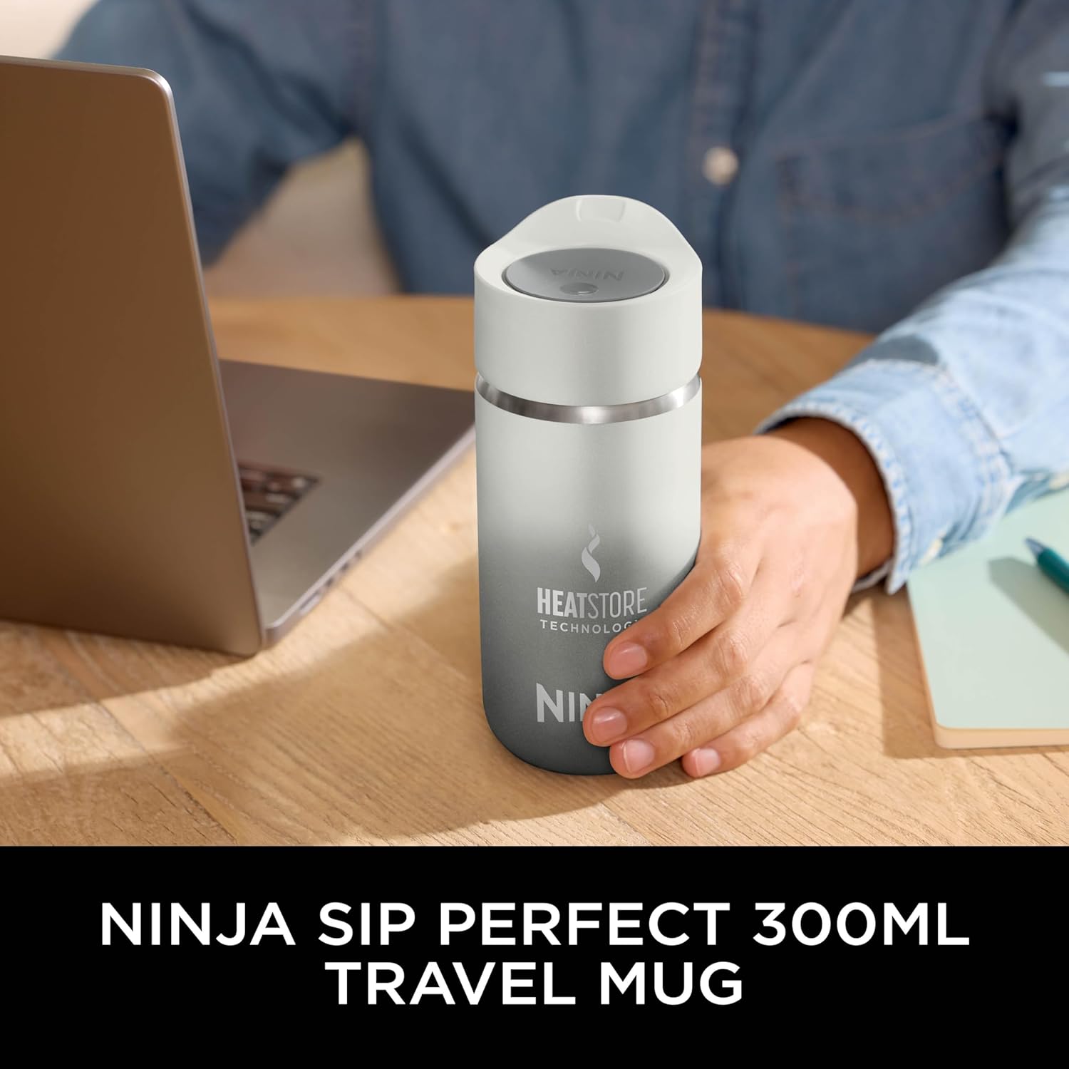 Ninja 300 ml Sip Perfect Travel Mug Steam White | DW1203EUUKWH