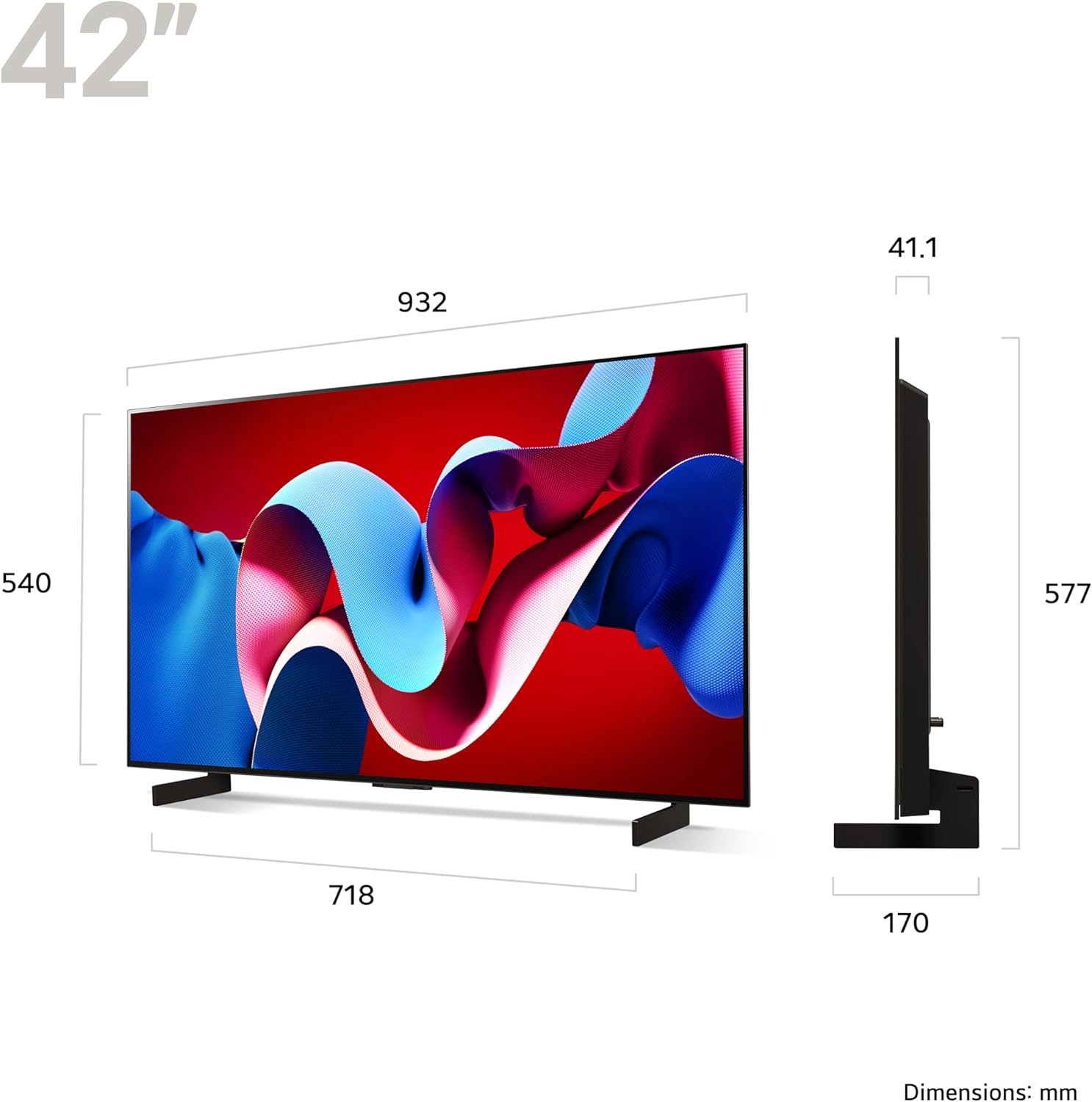 LG 42" C4 OLED Evo 4K Smart TV | OLED42C44LA.AEK