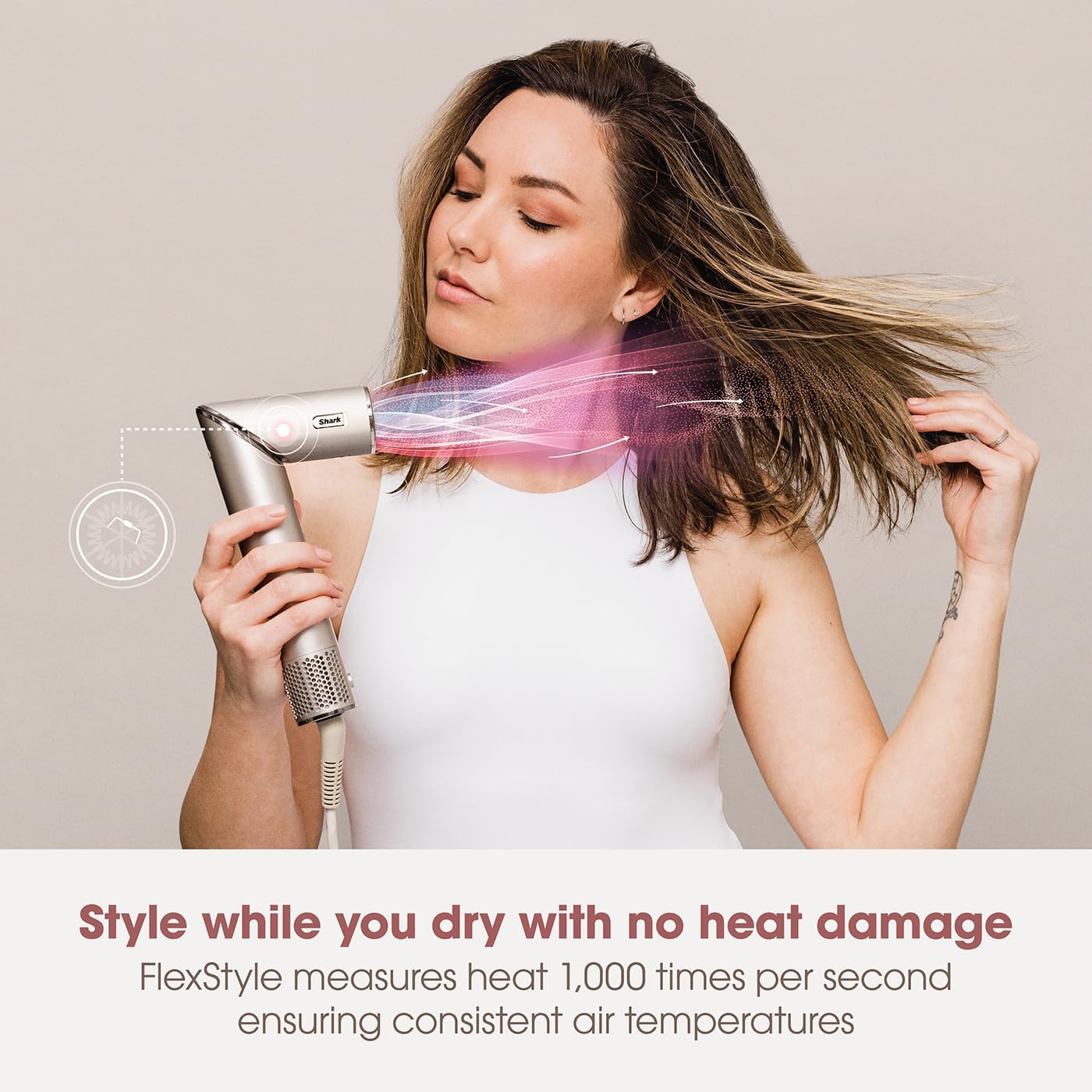 Shark FlexStyle 5-in-1 Air Styler & Hair Dryer with Storage Case Stone | HD440SLUK