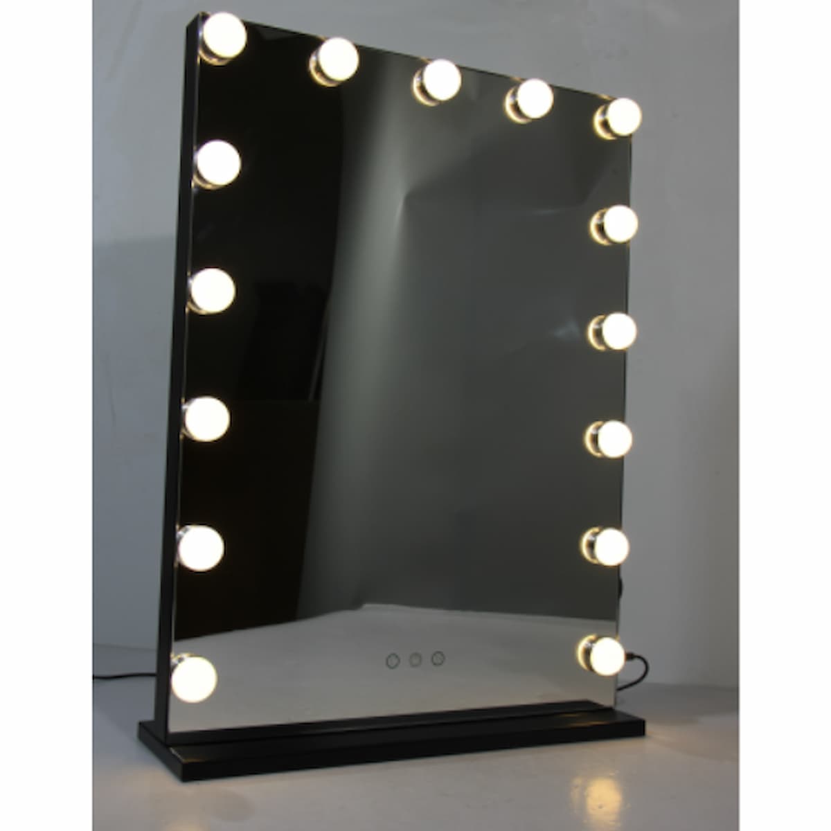 Hollywood 12W LED Portrait Lighted Vanity Mirror with USB Black CCT - HW003/BL