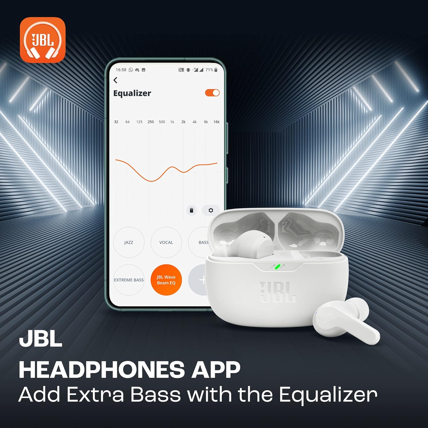 JBL Wave Beam True Wireless In-Ear Earbuds White | JBLWBEAMWHT