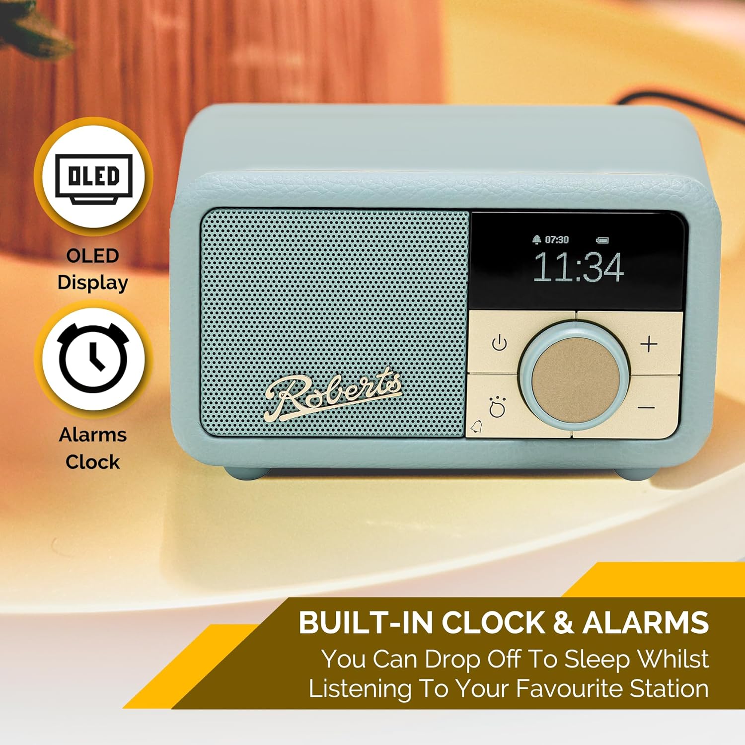 Roberts Petite 2 Dab+ Fm RDS Bluetooth, Rechargeable Battery, Alarm | PETITE2DE