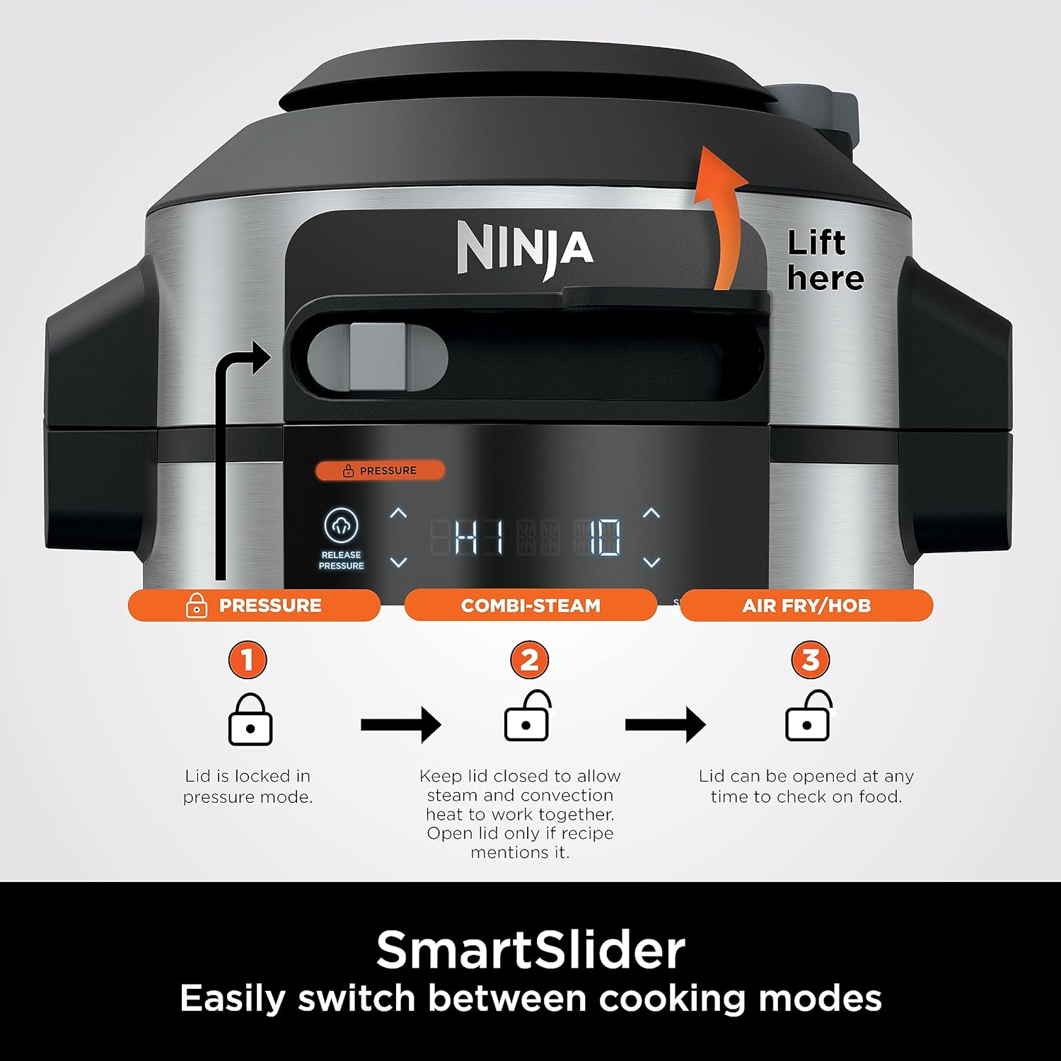 Ninja Foodi 11-in-1 SmartLid Multi Cooker 6L l OL550UK