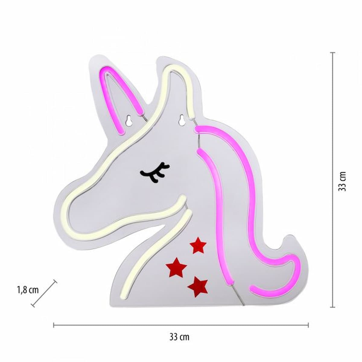 LED Wall Lamp Unicorn Motif USB Cord Switch Decorative Kids Lamp - 85025-70