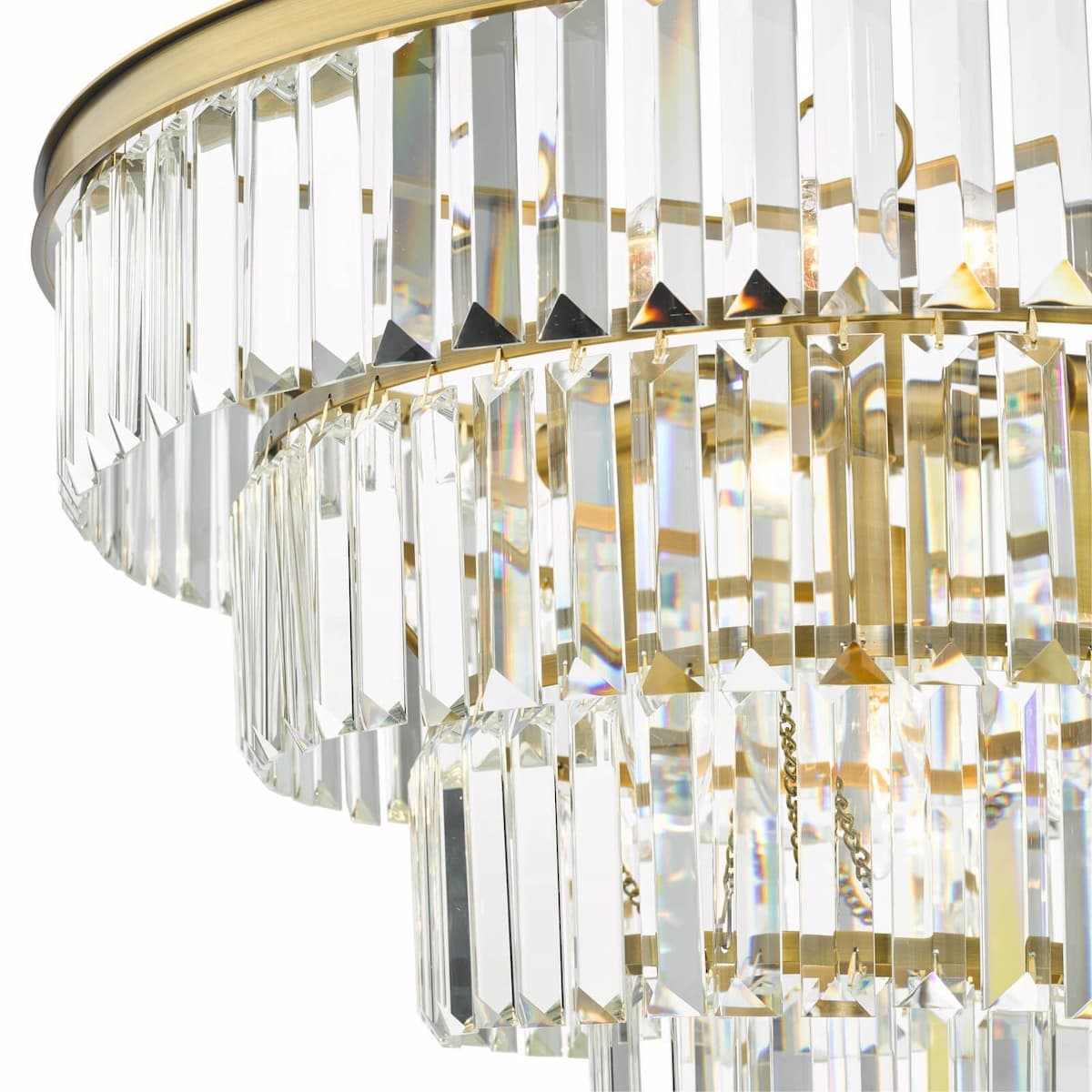 Rhapsody 6 Light Chandelier Crystal and Natural Brass-RHA0633