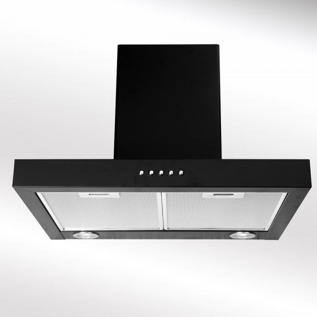 Luxair 60cm Flat Cooker Hood Black l LA60FLTBLK