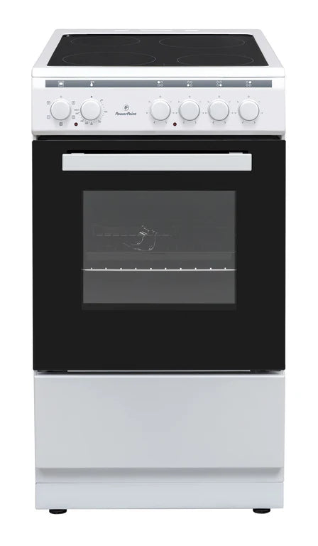 Powerpoint 50cm Single Fan Oven With Ceramic Hob White | P05C1V1W