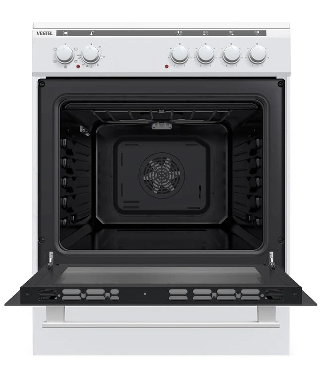 Powerpoint 50cm Single Fan Oven With Ceramic Hob White | P05C1V1W