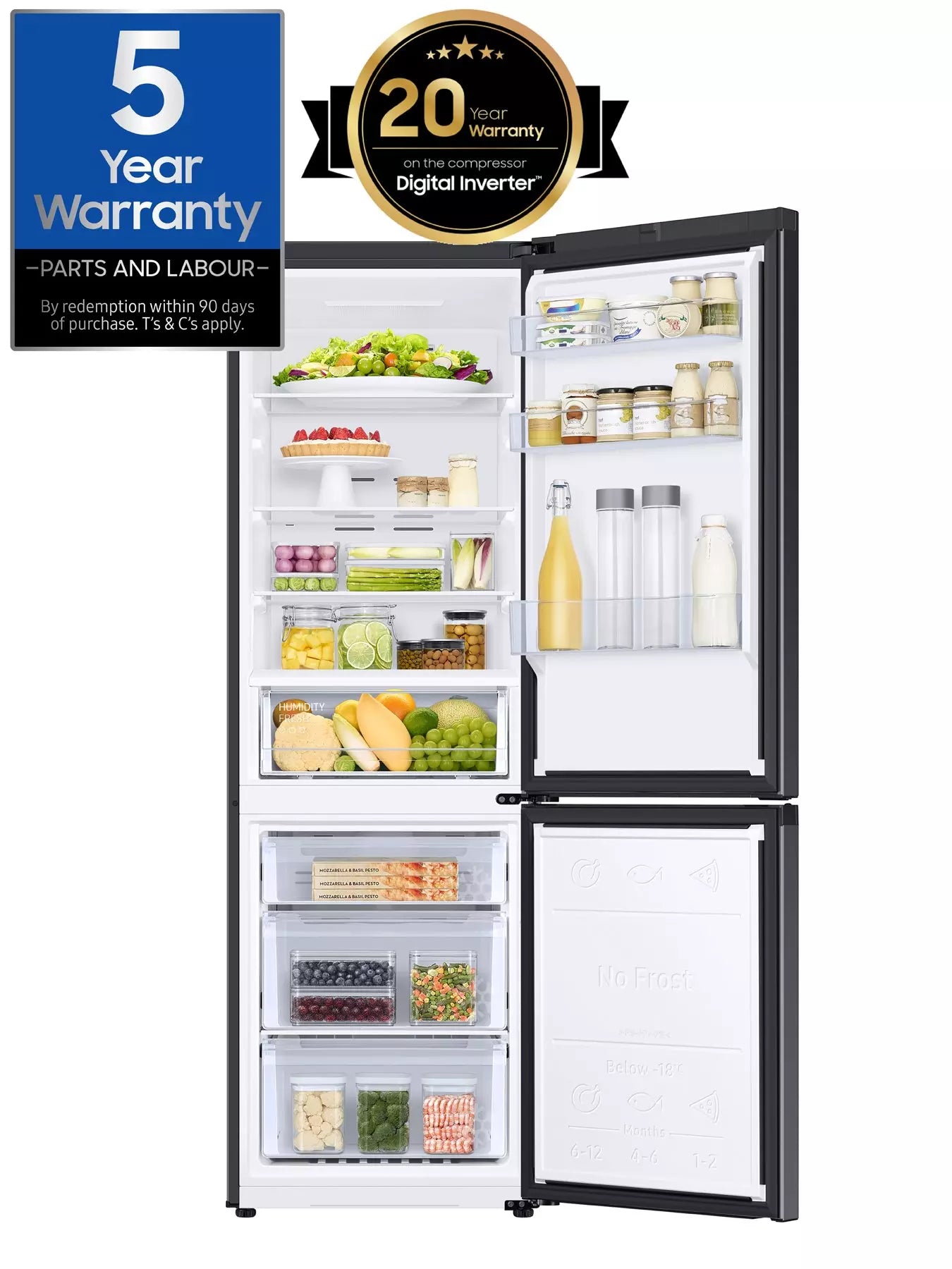 Samsung Series 5 SpaceMax Total No Frost Classic Fridge Freezer Black | RB34C600EBNEU