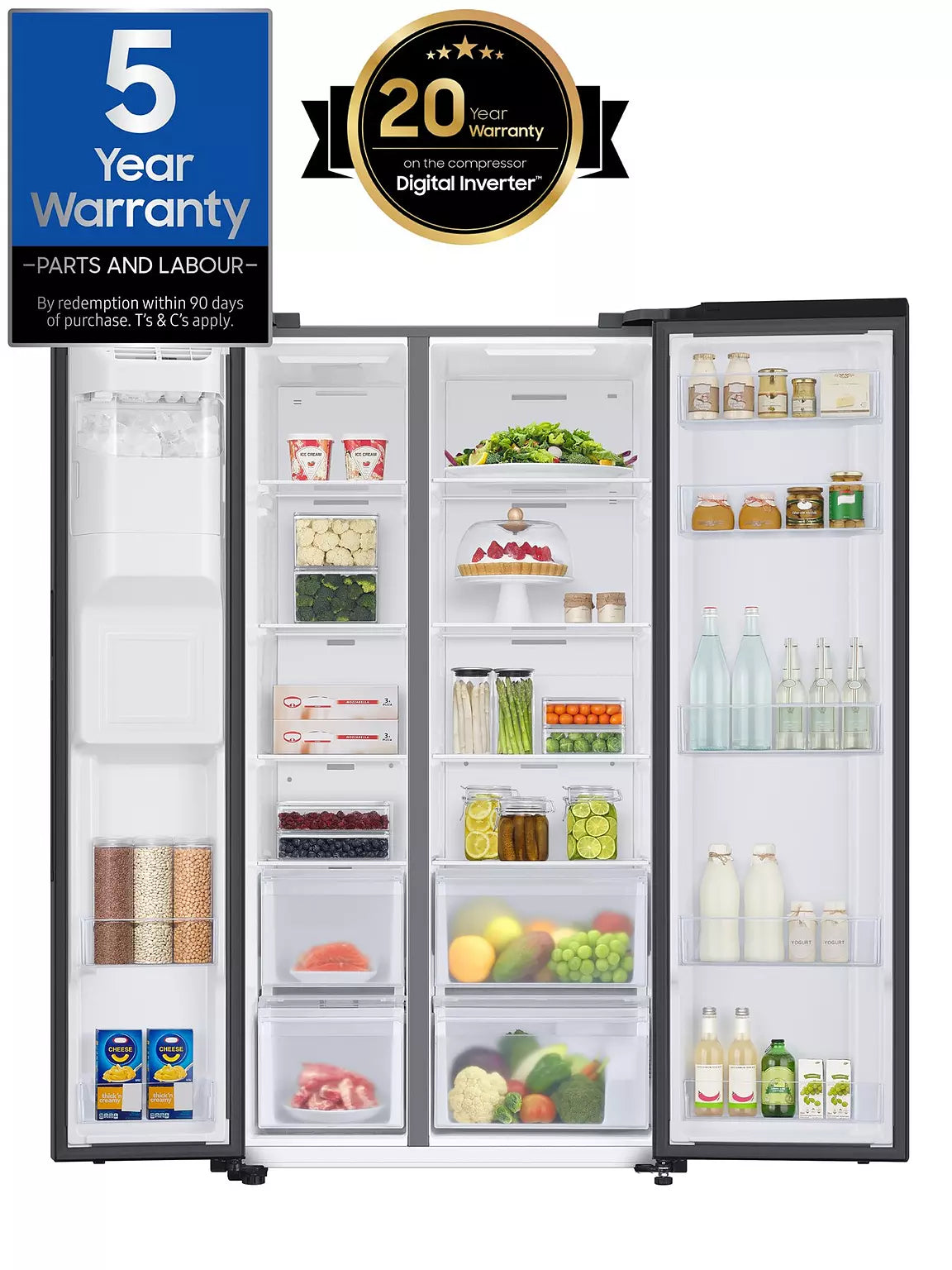 Samsung Series 7 American Style Fridge Freezer with SpaceMax Technology Black | RS67A8811B1EU