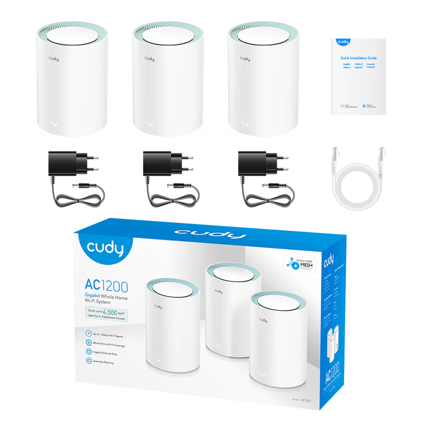 Cudy Wi-Fi Gigabit Mesh Solution 3 Pack | M1300