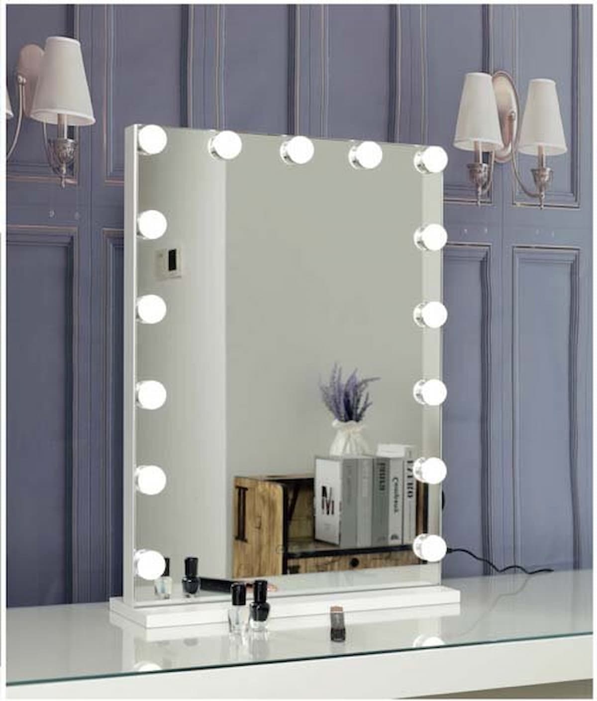 Hollywood 12W LED Portrait Lighted Vanity Mirror with USB White CCT - HW003