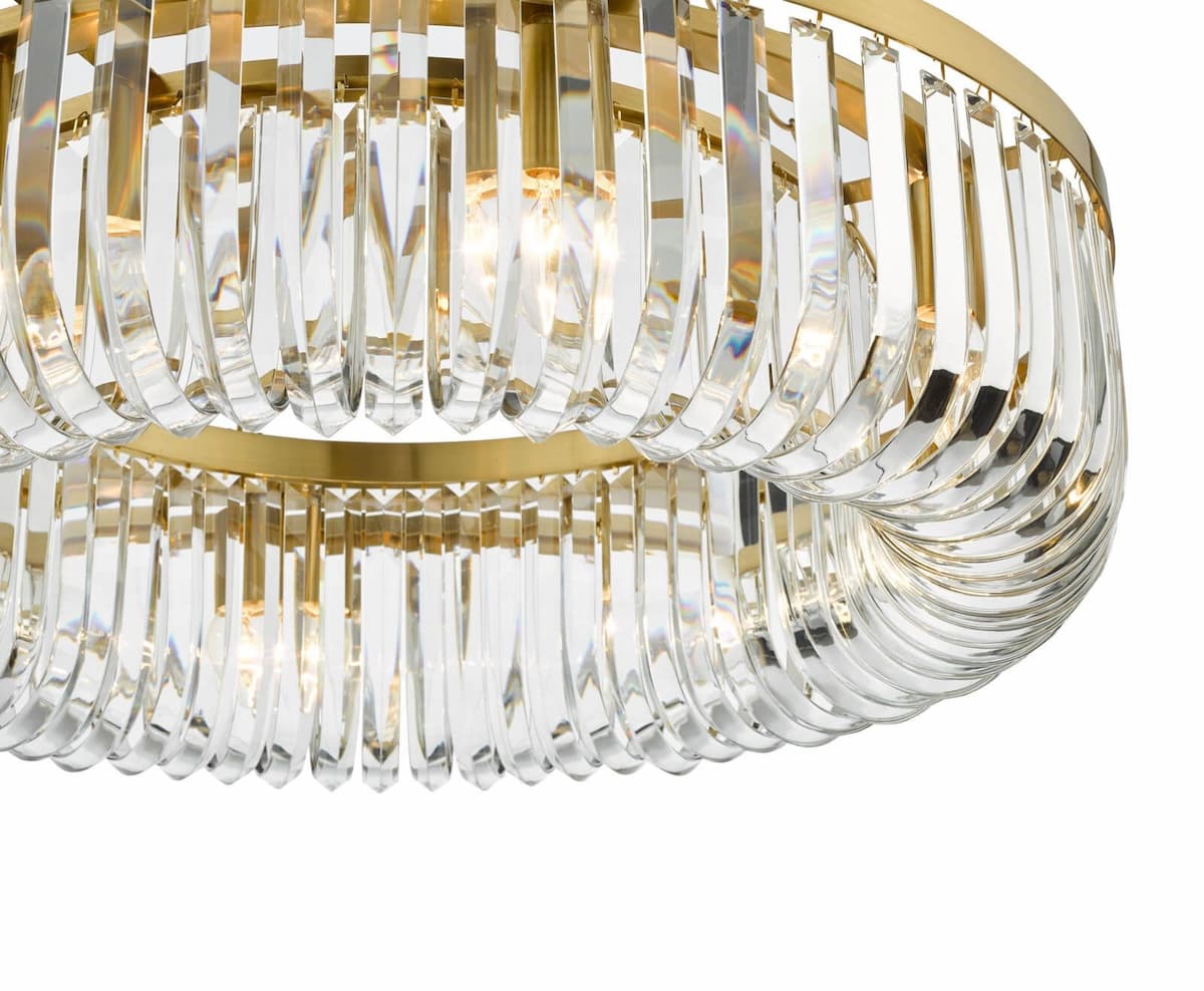 Sigourney 8 Light Pendant Satin Gold and Crystal-SIG0835