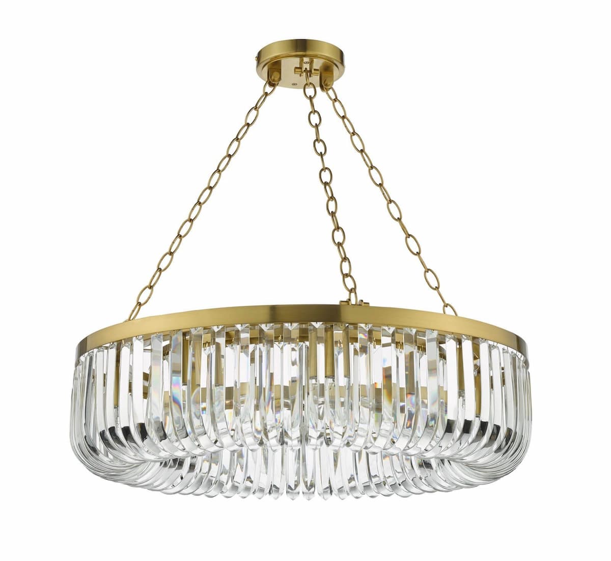 Sigourney 8 Light Pendant Satin Gold and Crystal-SIG0835