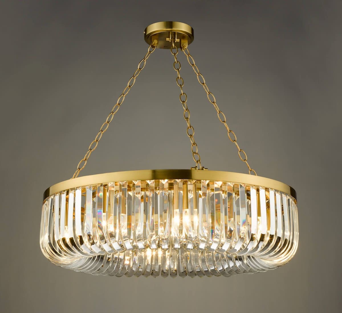 Sigourney 8 Light Pendant Satin Gold and Crystal-SIG0835