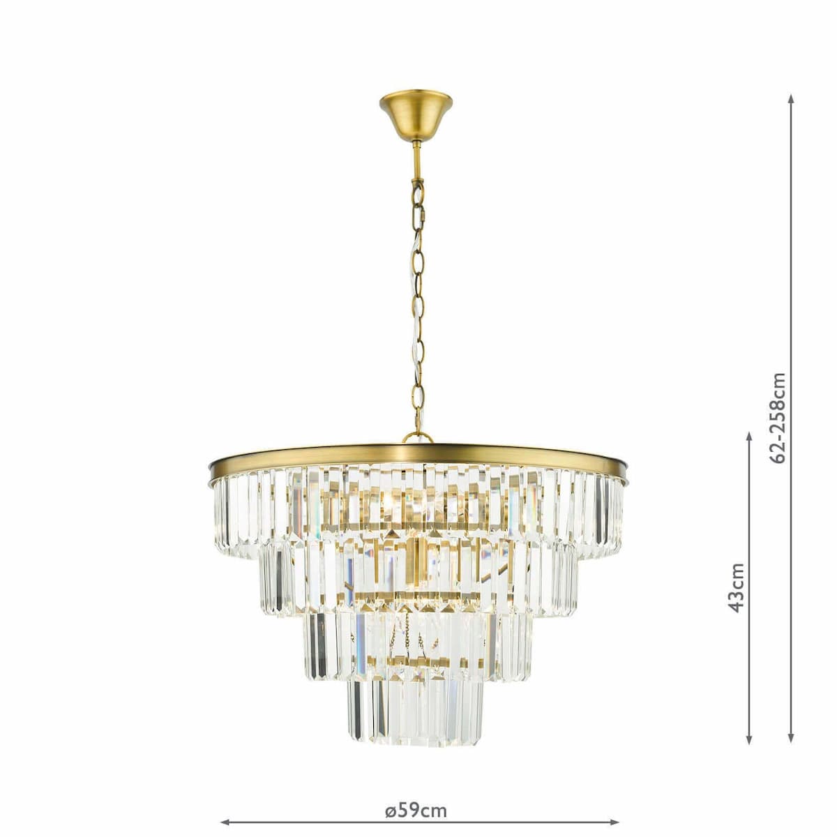 Rhapsody 6 Light Chandelier Crystal and Natural Brass-RHA0633