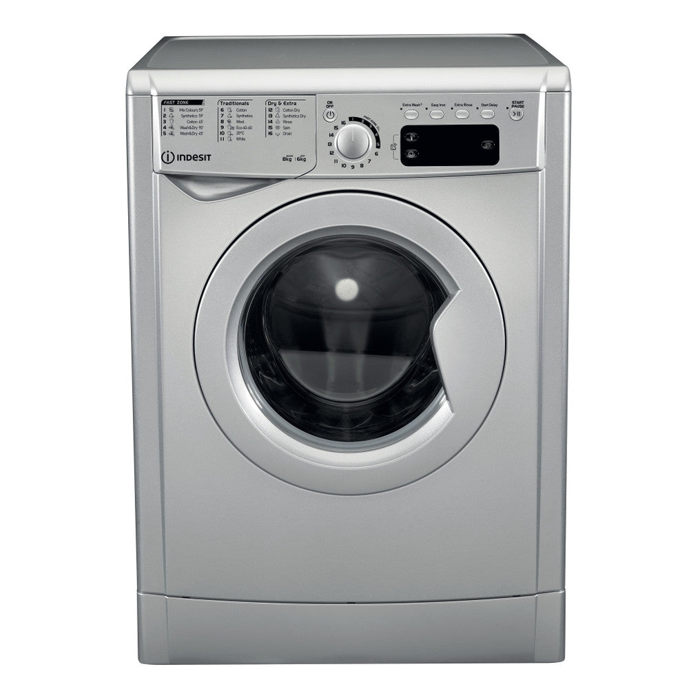 Indesit 8kg / 6kg Washer Dryer Silver | EWDE861483SUK