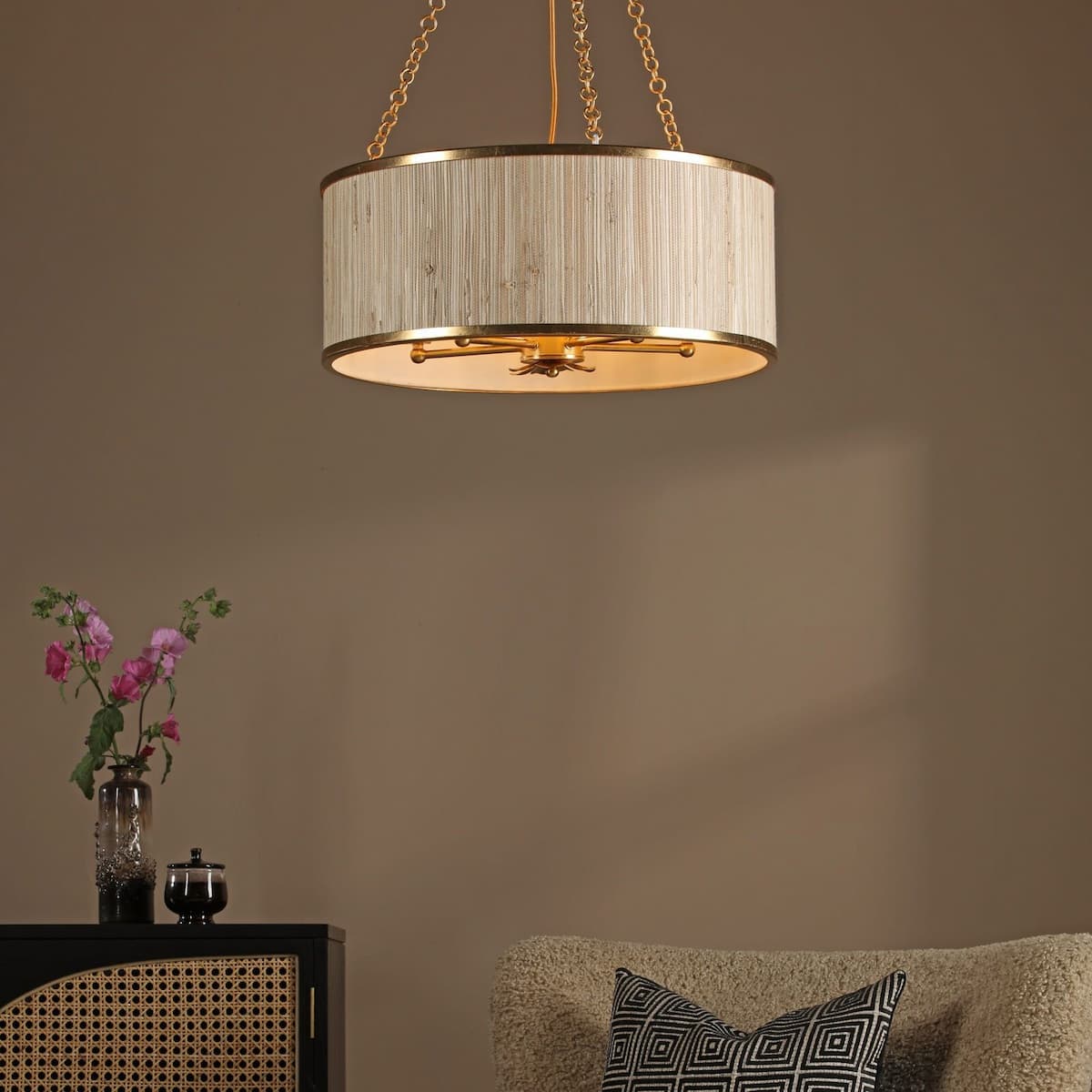 Dar Fenella 5 Light Pendant Gold Leaf-FEN0534