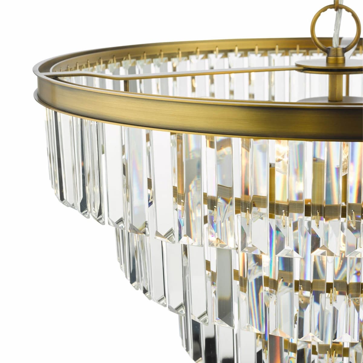 Rhapsody 6 Light Chandelier Crystal and Natural Brass-RHA0633