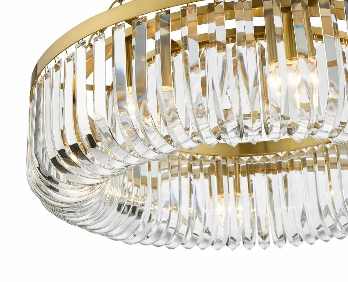 Sigourney 8 Light Pendant Satin Gold and Crystal-SIG0835