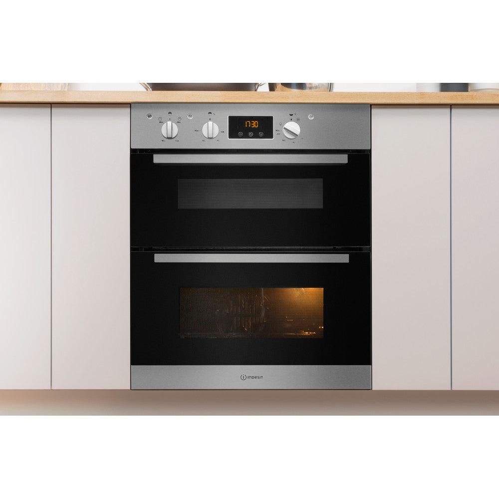 Indesit Electric Double Oven Stainless Steel | IDU6340IX