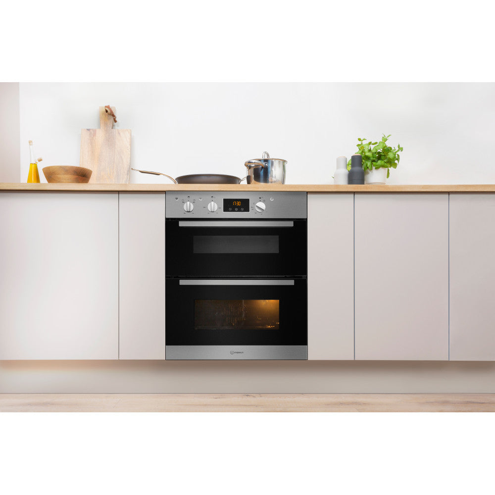 Indesit Electric Double Oven Stainless Steel | IDU6340IX