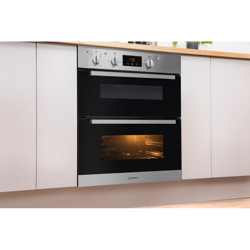 Indesit Electric Double Oven Stainless Steel | IDU6340IX