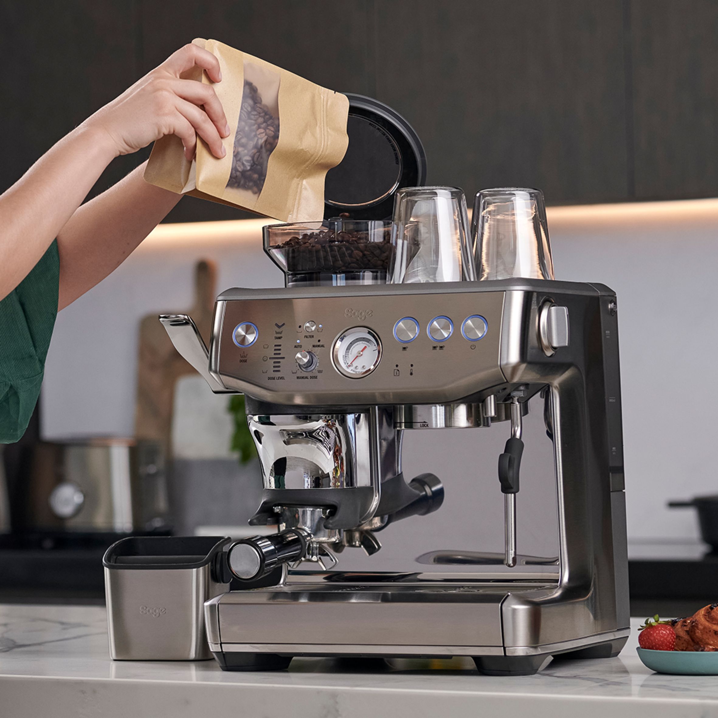 Sage The Barista Express Impress Bean to Cup Coffee Machine Stainless Steel | SES876BSS4GUK1