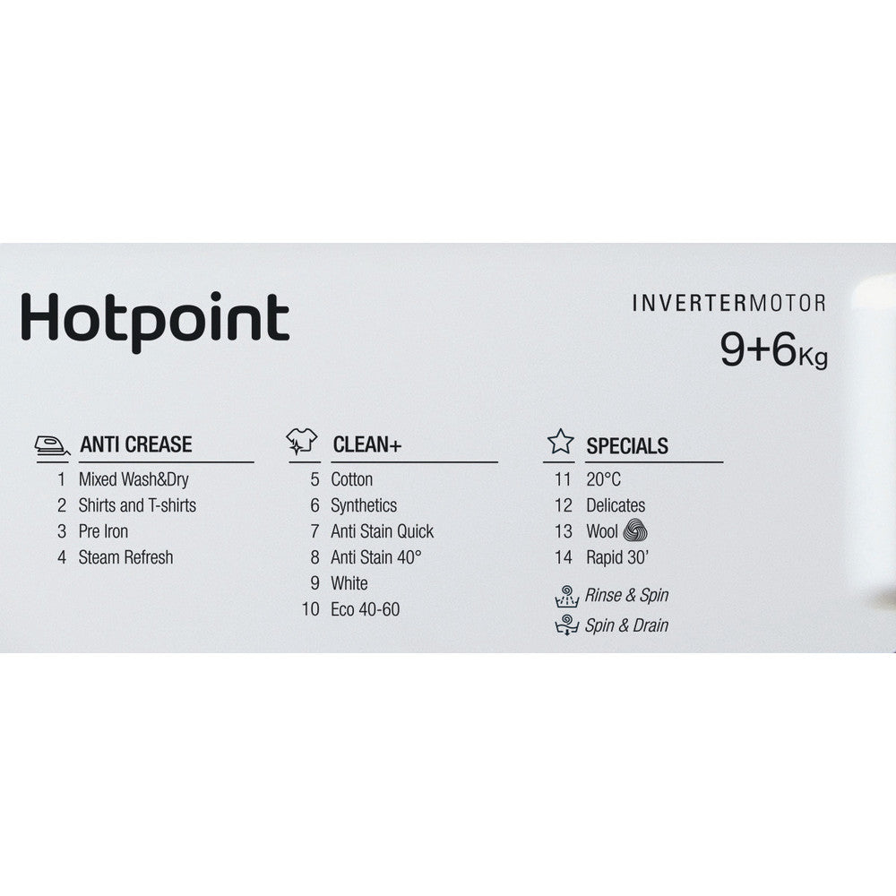 Hotpoint Integrated 9kg/6kg Washer Dryer | BIWDHG961485UK