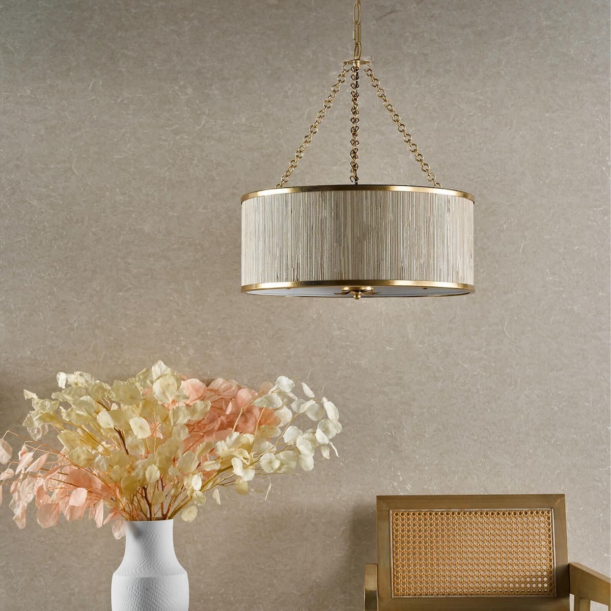 Dar Fenella 5 Light Pendant Gold Leaf-FEN0534