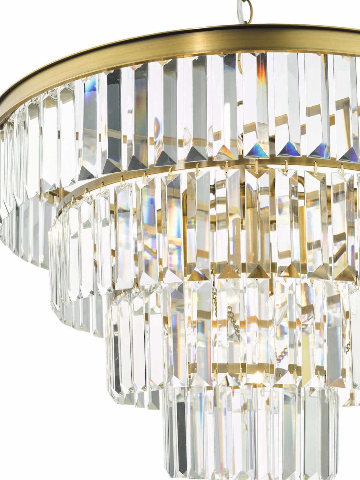 Rhapsody 6 Light Chandelier Crystal and Natural Brass-RHA0633