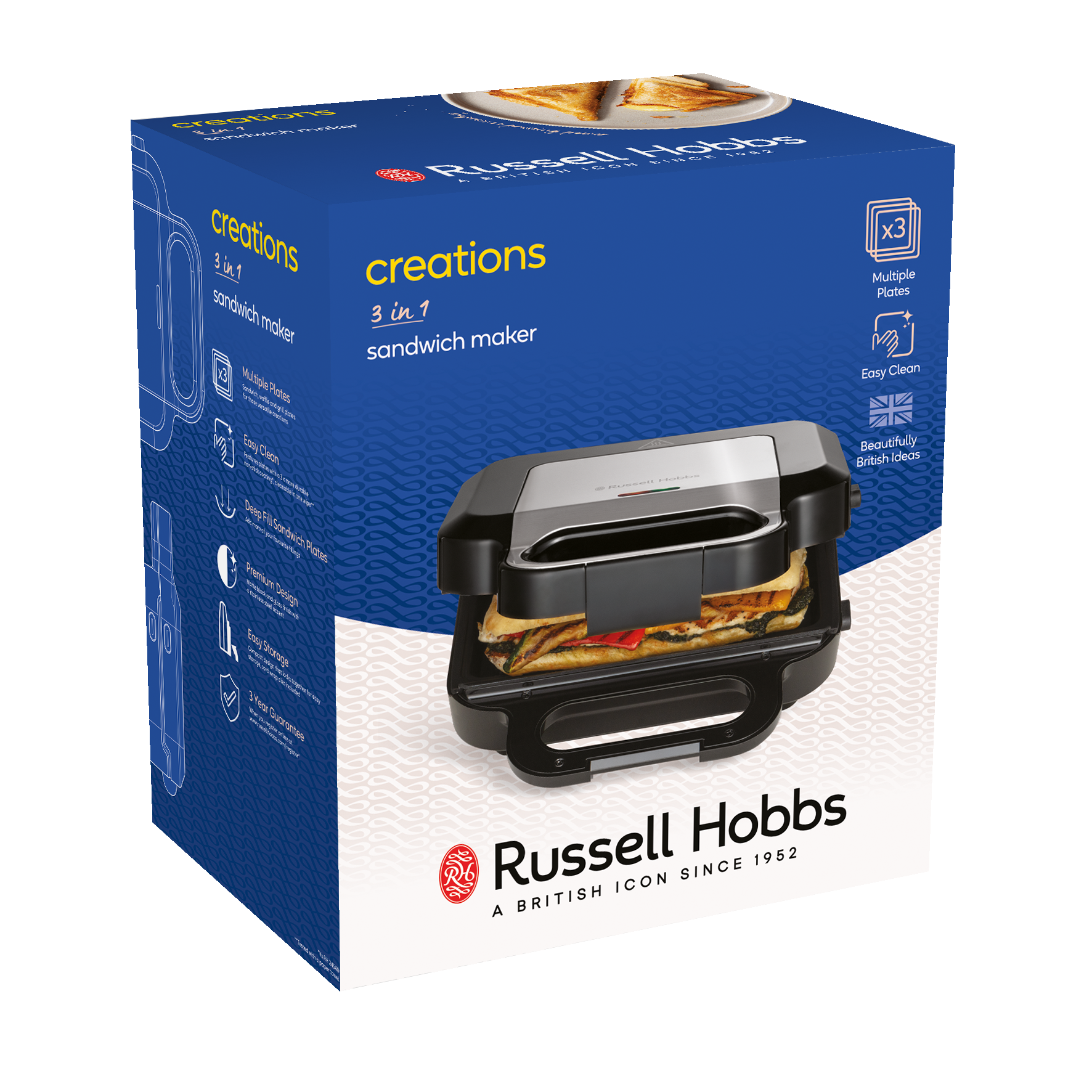 Russell Hobbs Creations 3-in-1 Sandwich Maker Black | 26810