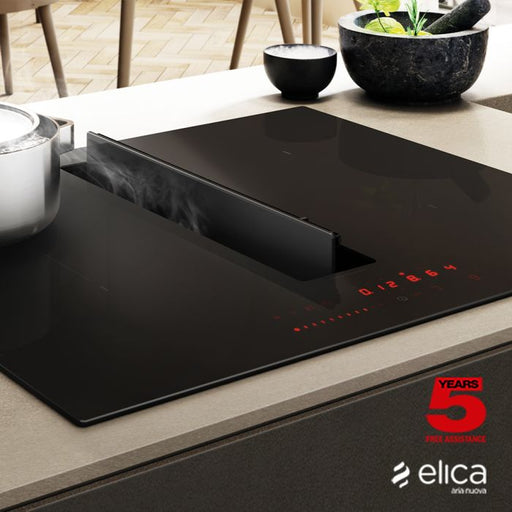 Elica Nikola Tesla 60CM Aspirating Venting Hob Black | NIKOFIT60RECOUTPACK